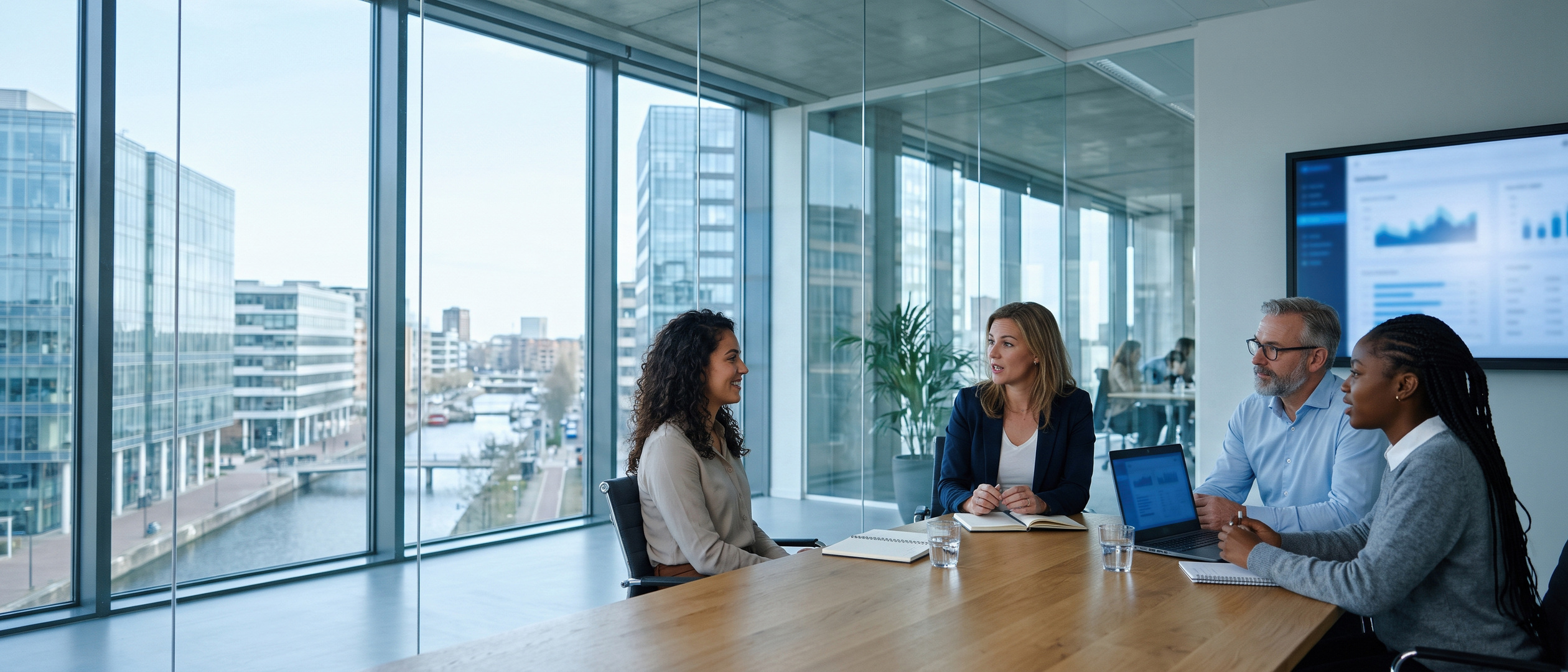 Recruitmentgesprek in een modern kantoor