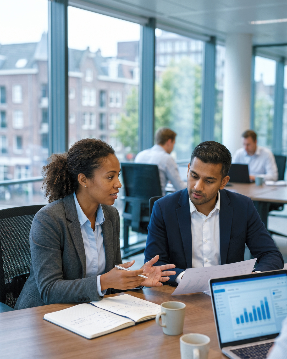 Communicatieadviseur bereidt een persbericht voor